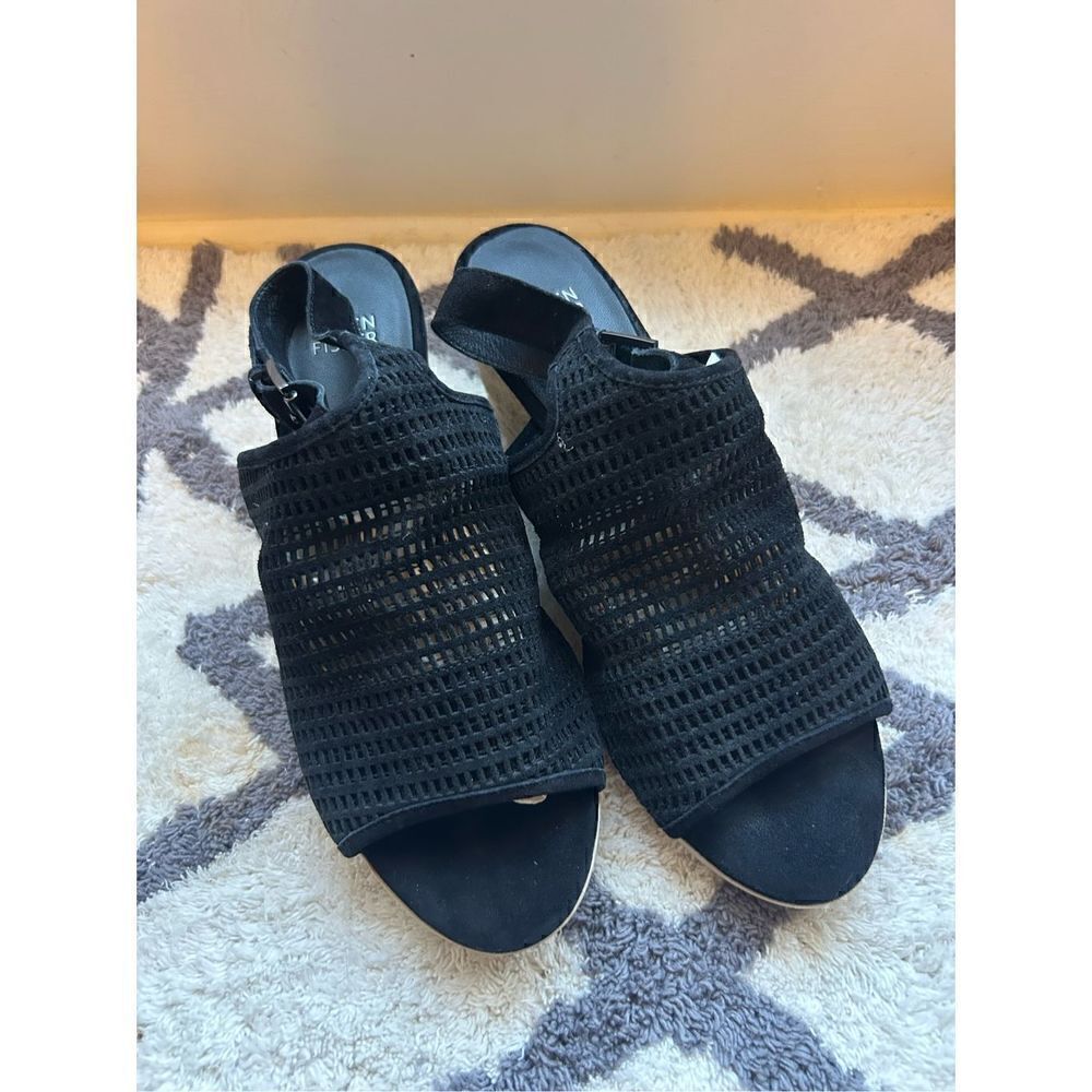 Eileen Fisher espadrille wedge sandals EUC size 9